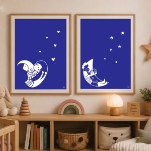 Diptyque illustration papa et maman fête des pères, fête des mères
